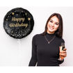 Picture of HAPPY BIRTHDAY FOIL BALLOON 18 INCH BLACK & GOLD